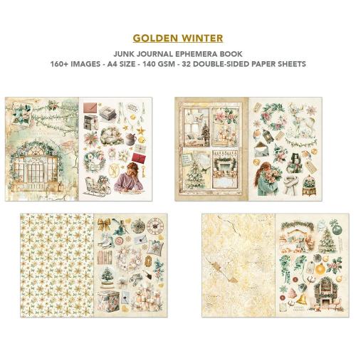 Ciao Bella Golden Winter A4 Junk Journal Ephemera Book (32pcs) (CBB032)
