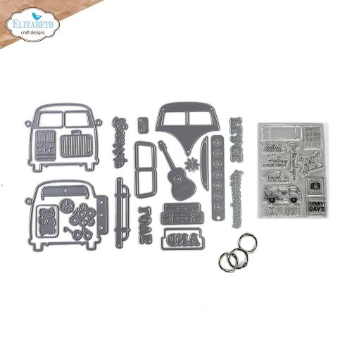 Elizabeth Craft Metal Die & Stamp Kit Retro Bus - Postage as per Actual