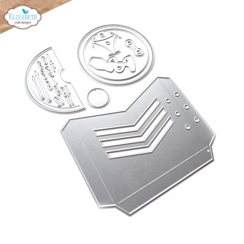 Elizabeth Craft Designs Pocket Set Chevron Circle Dies