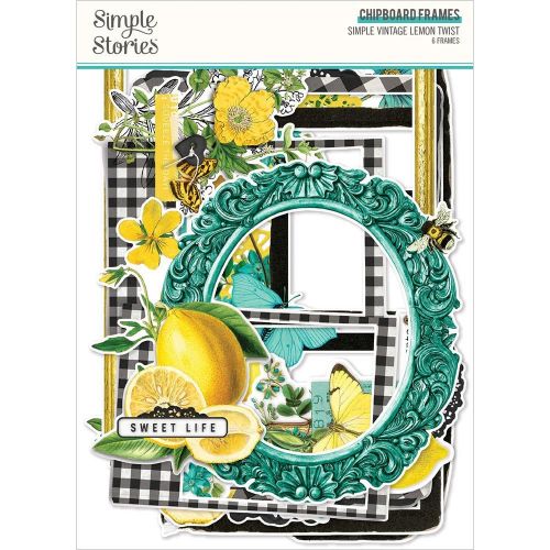 Simple Vintage Lemon Twist Chipboard Frames