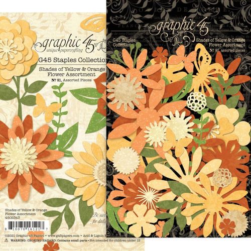 Graphic 45 Staples Flower Assortment Shades Of Yellow & Orange