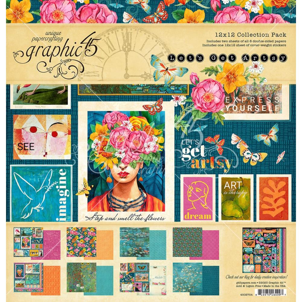 Graphic 45 - Let's Get Artsy 12x12 Collection Pack with Stickers - Postage as per Actual