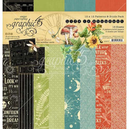 Graphic 45 - Life is Abundant 12x12 Patterns & Solids Pack - Postage as per Actual