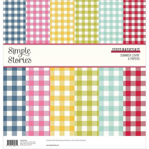 Simple Stories Basics Double-Sided Paper Pack 12"X12" 6/Pkg Summer Lovin' - Postage as per Actual