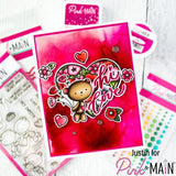 Pink & Main - Glitter Enamel Dots: PMGD041 Floral Hearts