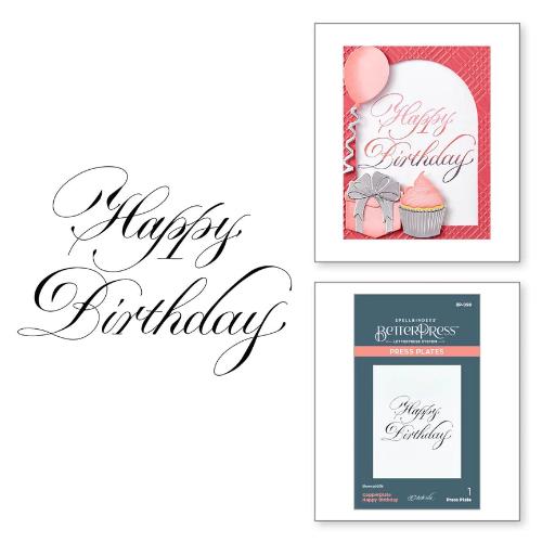 Spellbinders - Copperplate Happy Birthday Press Plate