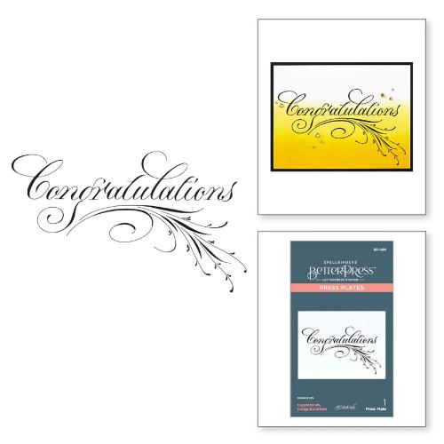 Spellbinders - Copperplate Congratulations Press Plate