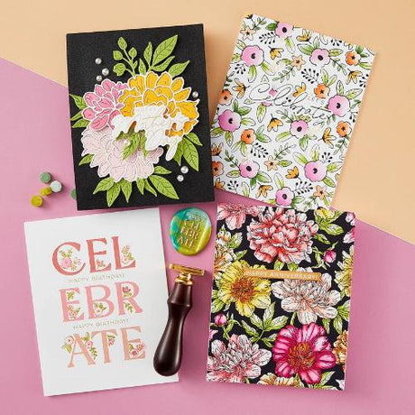 Spellbinders - Peony Celebration Etched Dies