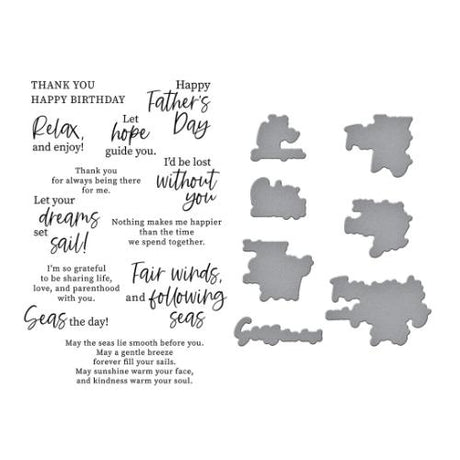 Spellbinders - Fair Winds Sentiments Clear Stamp and Die Set