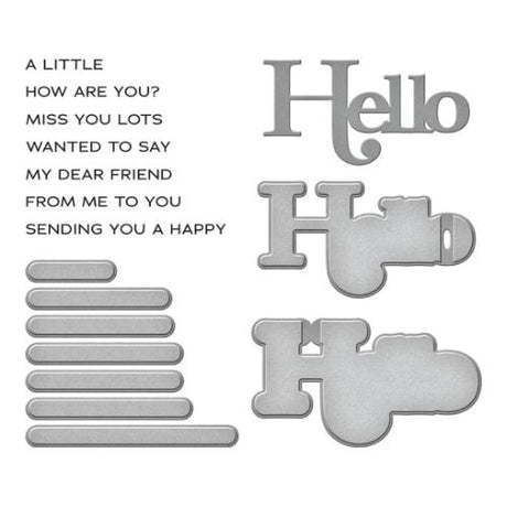 Spellbinders - A Little Hello Sentiments Clear Stamp and Die Set