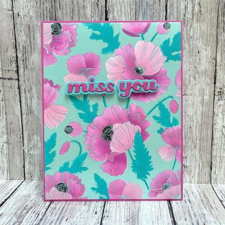 Spellbinders - Poppy Background Press Plate & Stencil Bundle from the Yana's Poppies Collection by Yana Smakula