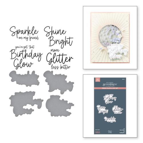 Spellbinder - Sparkle On Sentiments Press Plate & Die Set from the Shine Bright Collection by Carissa Wiley