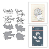 Spellbinder - Sparkle On Sentiments Press Plate & Die Set from the Shine Bright Collection by Carissa Wiley