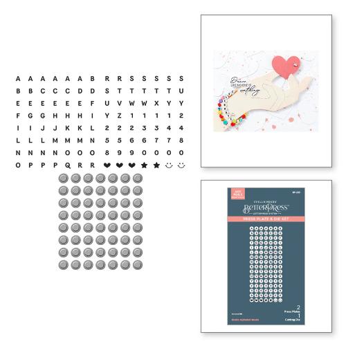 Spellbinder - Bestie Alphabet Beads Press Plate & Die Set from the Beads of Friendship Collection