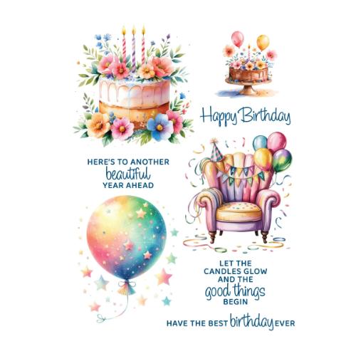 Spellbinders - Birthday Cheers Rub-Ons