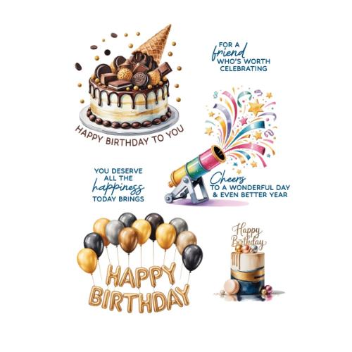 Spellbinders - Birthday Cheers Rub-Ons