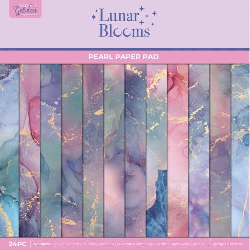 Crafter's Companion Lunar Blooms 8x8 Inch Marble Paper Pad (NG-LB-MRPAD8)