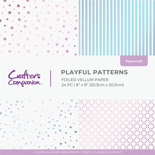 Crafter's Companion Playful Patterns 8x8 Inch Vellum Pad (CC-VELPAD8-PP)