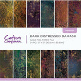Crafter's Companion Dark Distressed Damask 12x12 Inch Gold Foil Paper Pad (CC-PAD12-DDDA) - Postage as per Actual