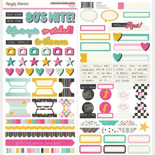 Simple Stories Totally 80's Cardstock Stickers Basics (26702) - Postage as per Actual