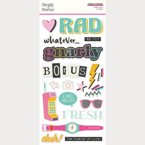 Simple Stories Totally 80's Foam Stickers (26710) - Postage as per Actual