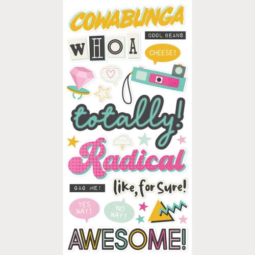 Simple Stories Totally 80's Foam Stickers (26710) - Postage as per Actual