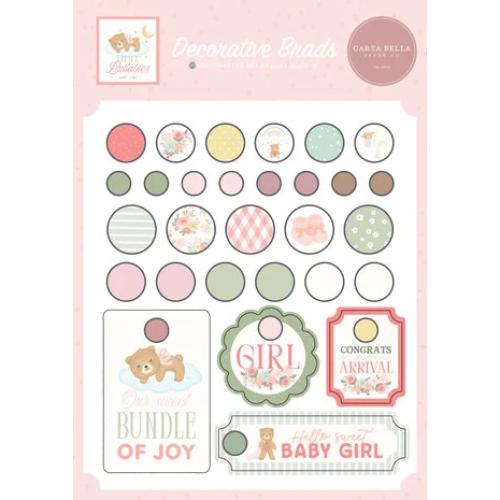 Carta Bella Little Lullabies Baby Girl Decorative Brads (CBLUG486020)
