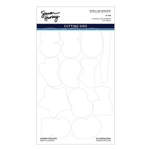 Spellbinders - Number Balloons Cling Rubber Stamp and Die Bundle by Simon Hurley - Postage as per Actual