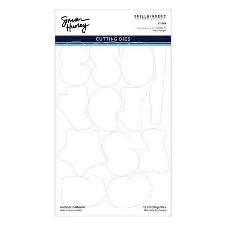 Spellbinders - Number Balloons Cling Rubber Stamp and Die Bundle by Simon Hurley - Postage as per Actual