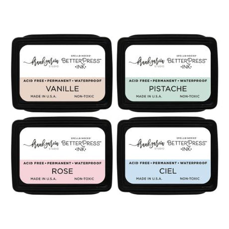 Spellbinders - Blushing Macarons BetterPress Ink Mini Set by Frank Garcia - 4 Pack