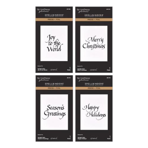 Spellbinders - Upright Italic Holiday Sentiments Press + Foil Bundle by Paul Antonio - Postage as per Actual