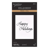 Spellbinders - Upright Italic Holiday Sentiments Press + Foil Bundle by Paul Antonio - Postage as per Actual
