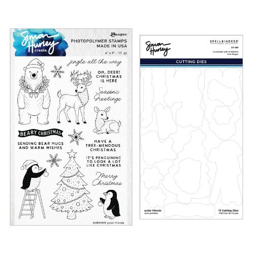 Spellbinders - Polar Friends Stamp and Die Bundle by Simon Hurley - Postage as per Actual