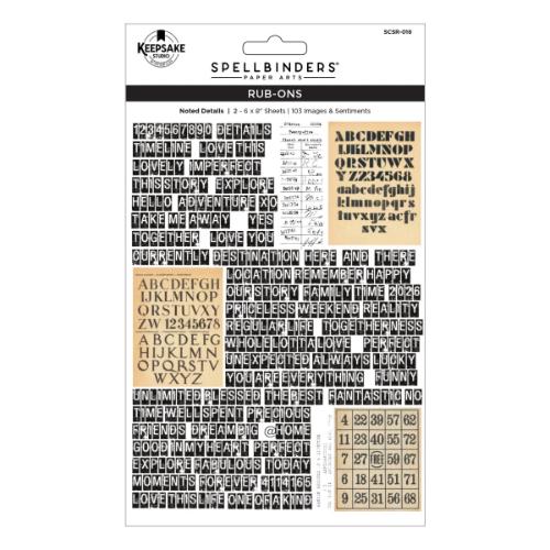 Spellbinders - Noted Details Rub-ons by Esther Glas