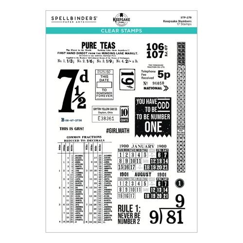 Spellbinders Keepsake Numbers Clear Stamp Set by Esther Glas