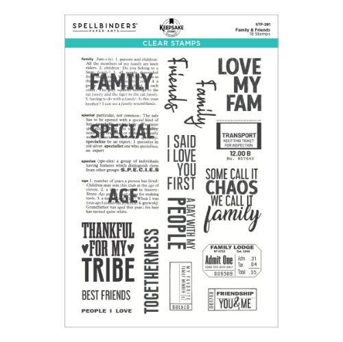 Spellbinders Family & Friends Clear Stamp Set by Esther Glas