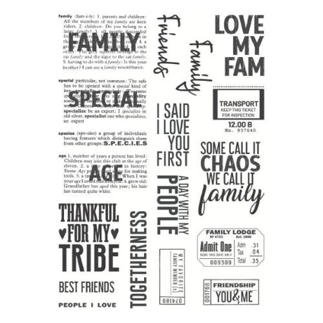 Spellbinders Family & Friends Clear Stamp Set by Esther Glas