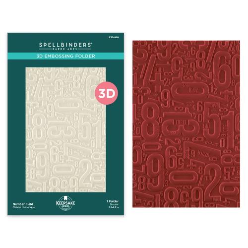 Spellbinders - Number Field 3D Embossing Folder by Esther Glas