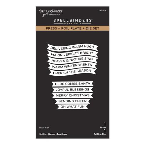 Spellbinders - Holiday Banner Greetings Press + Foil Plate & Die Set