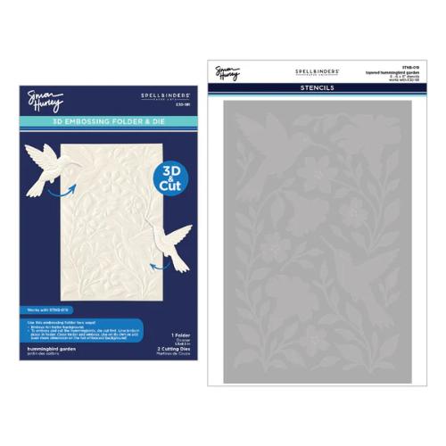 Spellbinders - Hummingbird Garden 3D Folder and Stencil Bundle by Simon Hurley