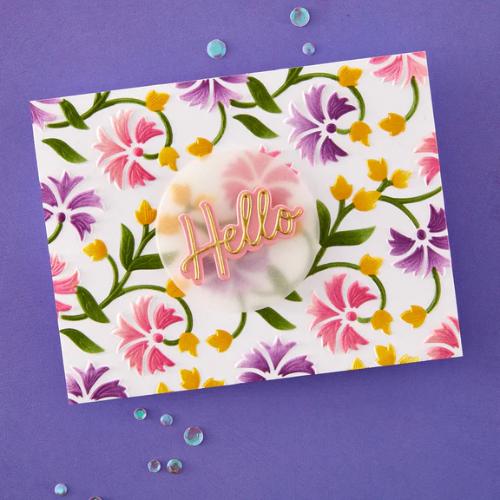 Spellbinders - Flowing Florals 3D Embossing Folder and Stencil Bundle by Simon Hurley
