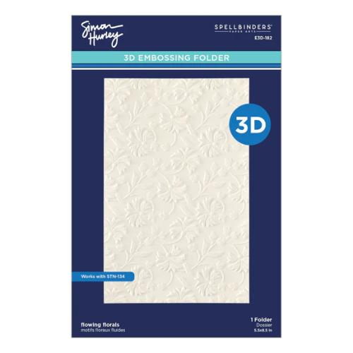 Spellbinders - Flowing Florals 3D Embossing Folder and Stencil Bundle by Simon Hurley