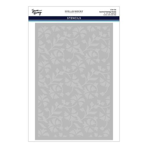 Spellbinders - Flowing Florals 3D Embossing Folder and Stencil Bundle by Simon Hurley