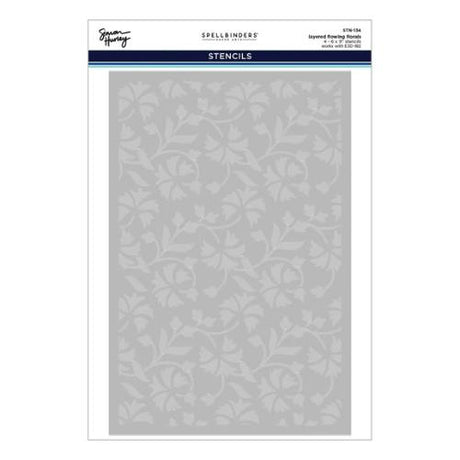 Spellbinders - Flowing Florals 3D Embossing Folder and Stencil Bundle by Simon Hurley