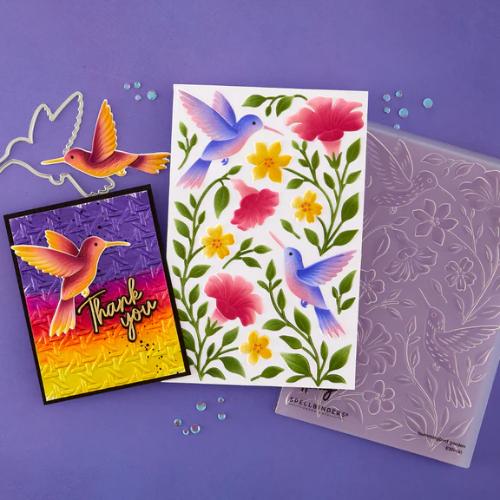 Spellbinders - Flowing Florals 3D Embossing Folder and Stencil Bundle by Simon Hurley