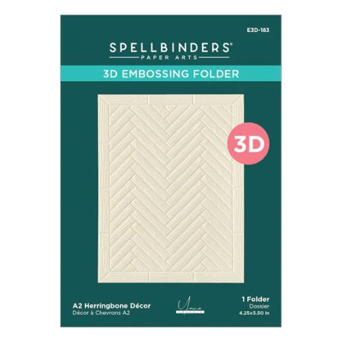 Spellbinders - A2 Herringbone Decor 3D Embossing Folder by Yana Smakula