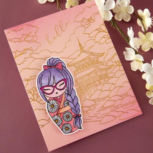 Spellbinders - Autumn in Kyoto Clear Stamp Set by Alex Syberia