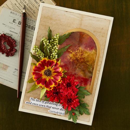 Spellbinders - The Cottage Garden Sentiments Press + Foil Plate & Die Set by Susan Tierney-Cockburn