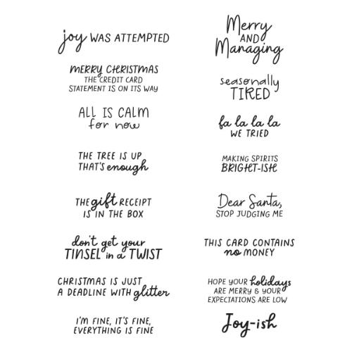 Spellbinders - Joy-ish Sentiments Clear Stamp Set