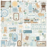 Carta Bella Little Lullabies Baby Boy 12x12 Inch Element Sticker (CBLUB485014) - Postage as per Actual